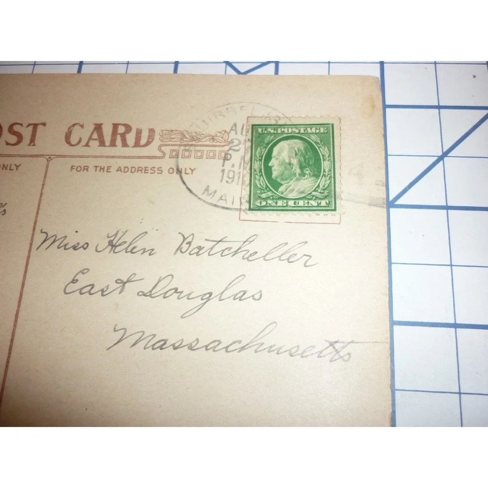 1910 Australian Ballot Postcard Squirrel Island Maine Postmark Ephemera